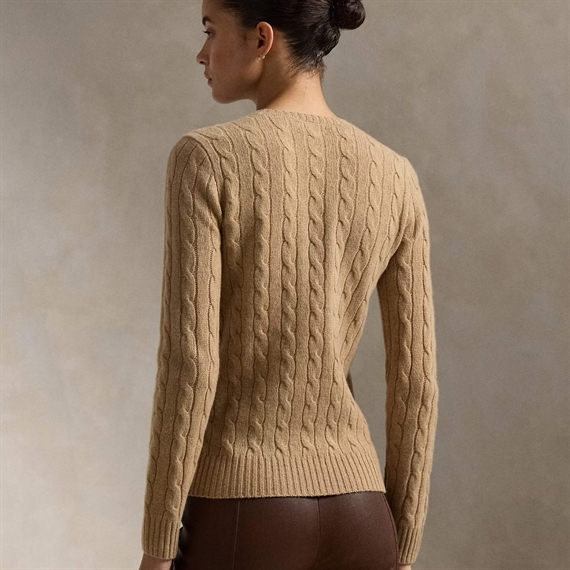 Polo Ralph Lauren Wool-Cashmere Cable Sweater, Camel Melange 